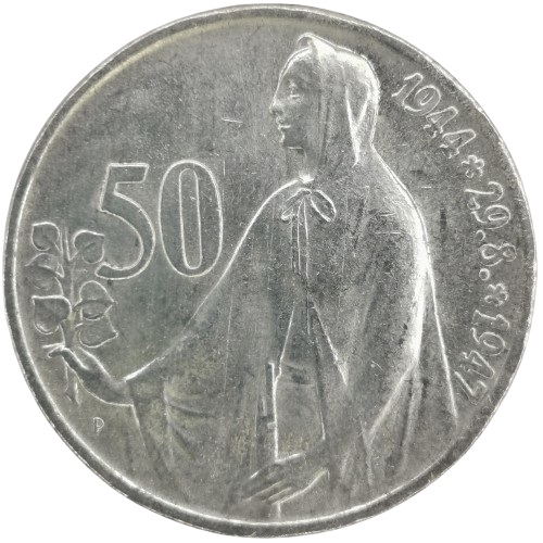 50 Koruna 1947 Československo, 3. výročie SNP