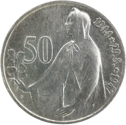 50 Koruna 1947 Československo, 3. výročie SNP