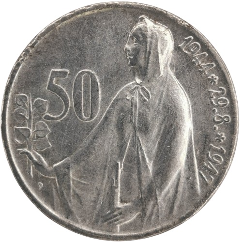 50 Koruna 1947 Československo, 3. výročie SNP