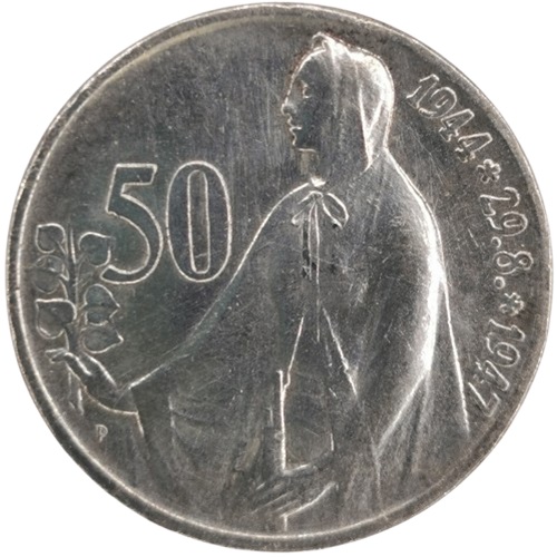 50 Koruna 1947 Československo, 3. výročie SNP