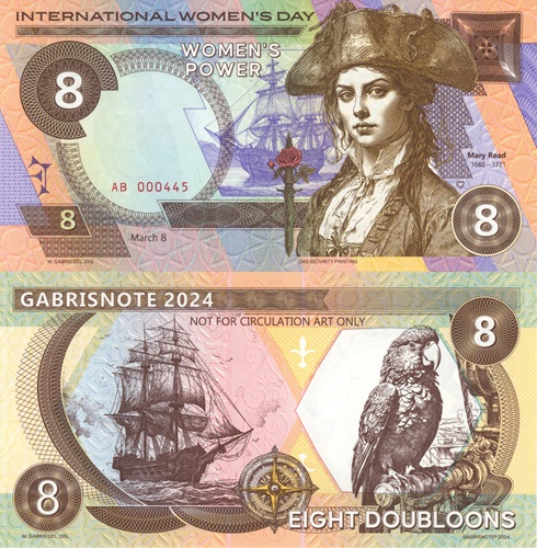 8 Doubloons 2024 UNC pirátka Mary Read séria AB