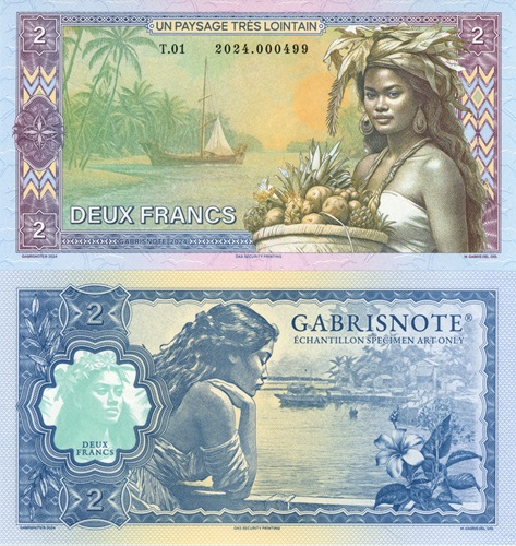 2 Francs 2024 Tahiti UNC séria T.01 (verzia B)