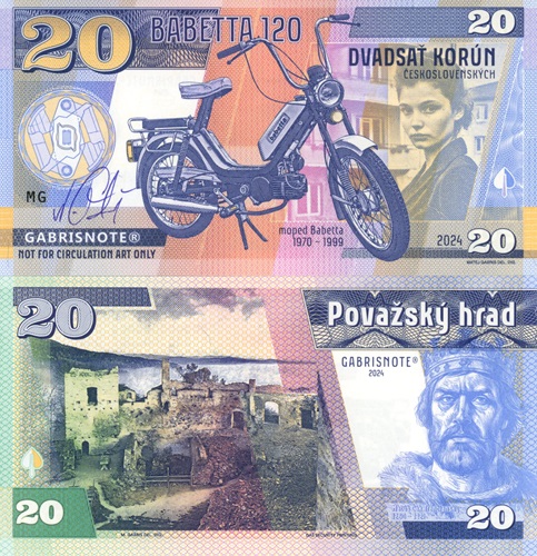 20 Korún 2024 UNC Babetta 210 Moped séria MG s podpisom autora