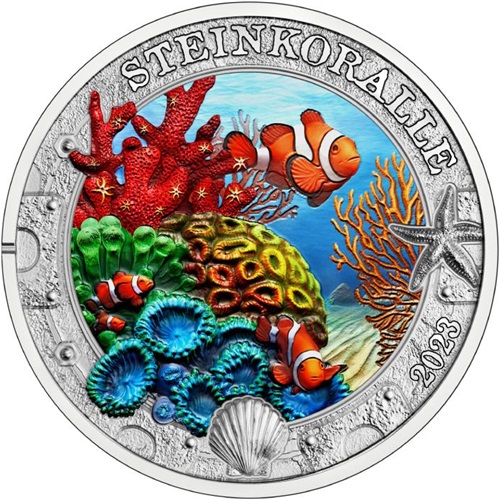 3 euro 2023 Rakúsko UNC, Stony Coral