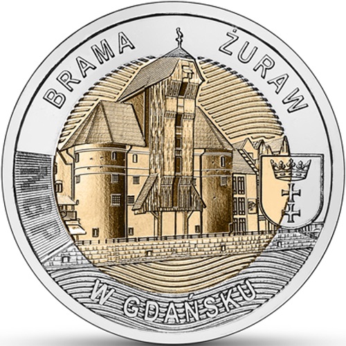 5 Zloty 2021 Polsko UNC, Crane Gate in Gdansk