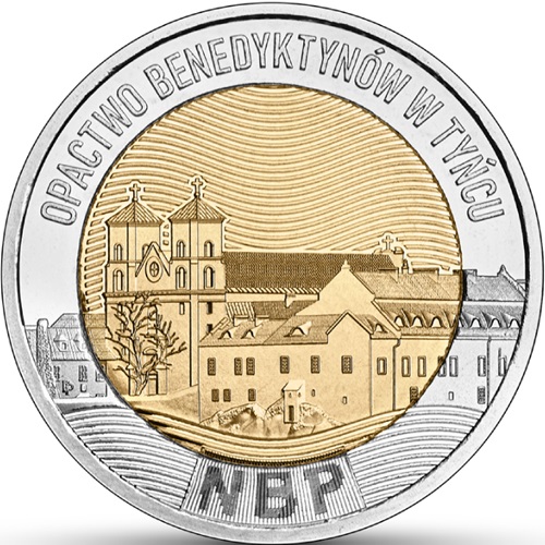 5 Zloty 2024 Polsko UNC, Benedictine Abbey in Tyniec