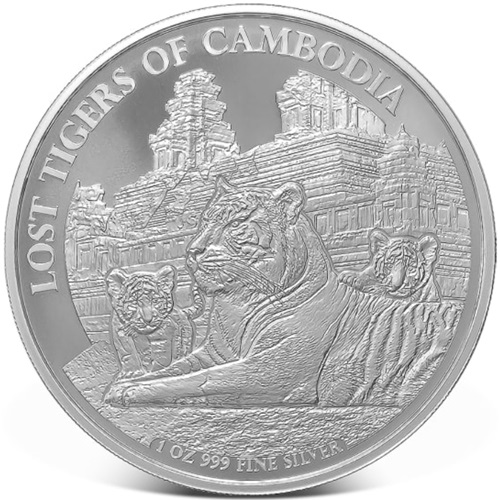 3000 Riels 2025 Kambodža BU 1 Oz Ag, Lost Tiger of Cambodia