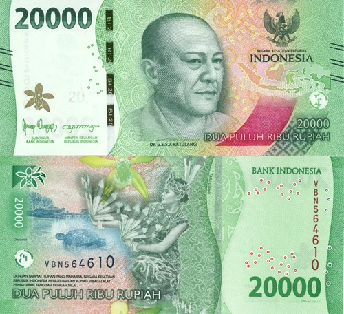 20 000 Rupiah 2024 Indonézia UNC séria VBN