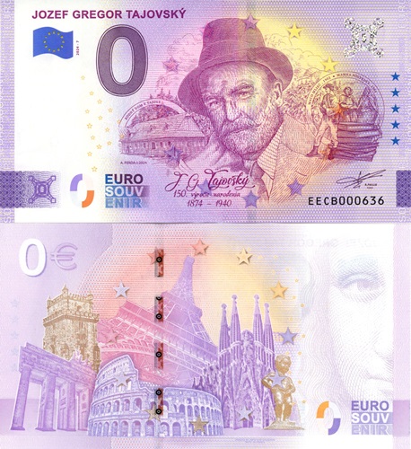 0 euro suvenír 2024/7 Slovensko UNC Jozef Gregor Tajovský (ND)