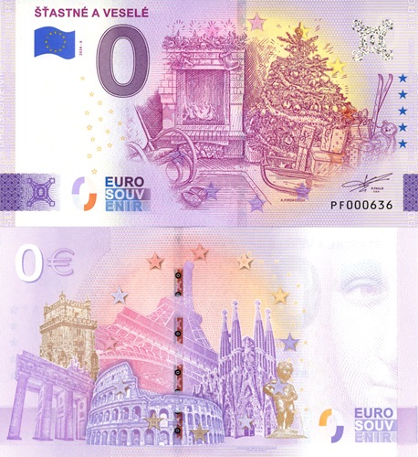 0 euro suvenír 2024/6 Slovensko UNC Šťastné a Veselé (ND)