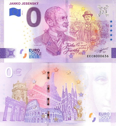 0 euro suvenír 2024/6 Slovensko UNC, Janko Jesenský (ND)