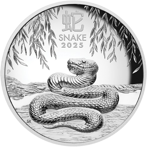 Dollar 2025 Austrália PROOF High Relief 1 Oz Ag, Lunar III. – Year of the Snake