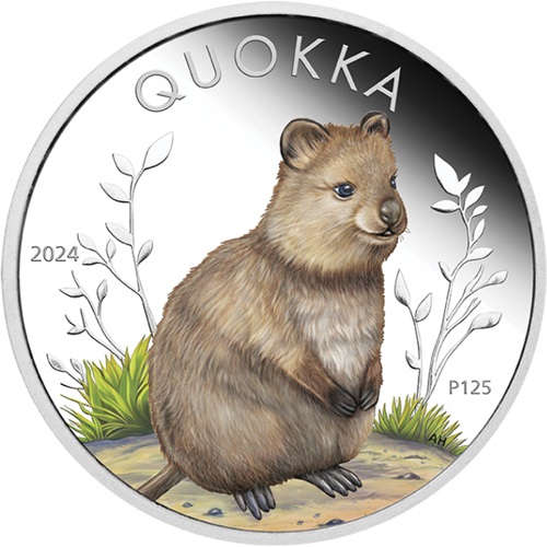 Dollar 2024 Austrália PROOF farbená 1 Oz Ag Quokka