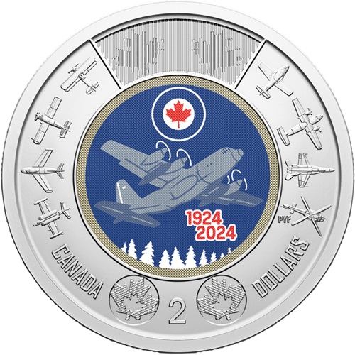 2 Dollars 2024 Kanada UNC farbená, Royal Canadian Air Force