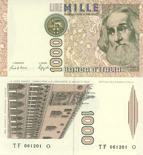 1000 Lire 1988 Taliansko UNC séria TF*O