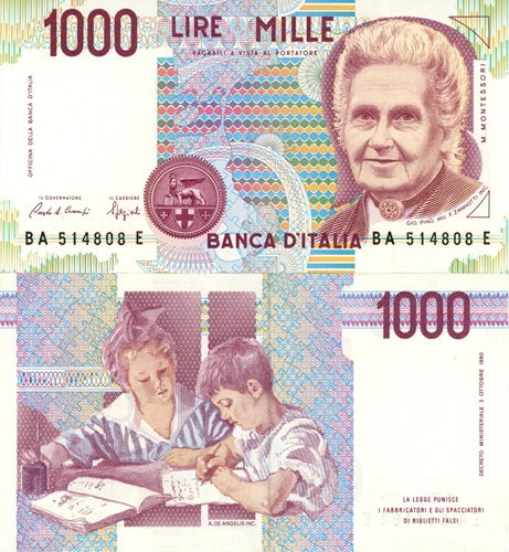 1000 Lire 1990 Taliansko UNC séria BA*E