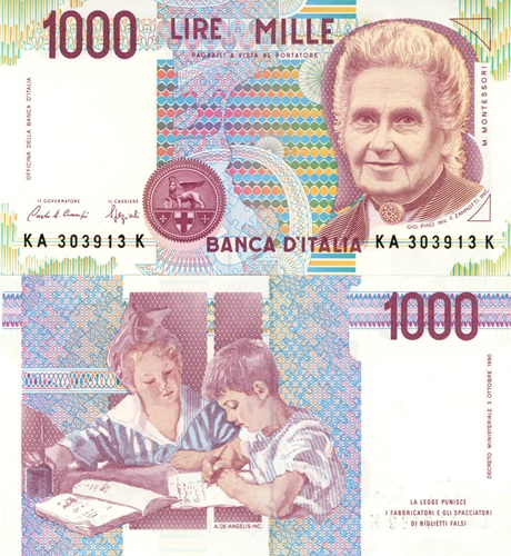 1000 Lire 1990 Taliansko UNC séria KA*K