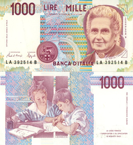 1000 Lire 1990 Taliansko UNC séria LA*B