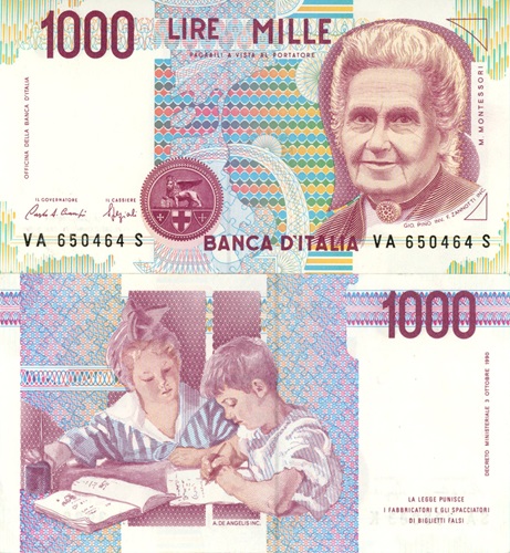 1000 Lire 1990 Taliansko UNC séria VA*S