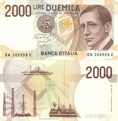 2000 Lire 1990 Taliansko UNC séria DA*C