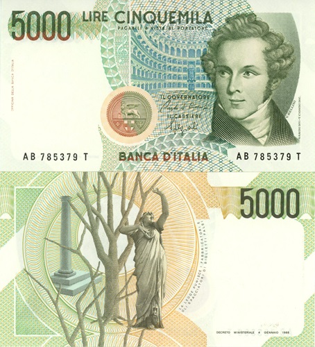 5000 Lire 1988 Taliansko UNC séria AB*T