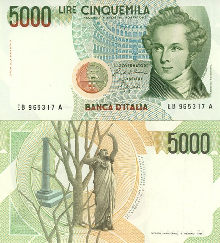 5000 Lire 1988 Taliansko UNC séria EB*A