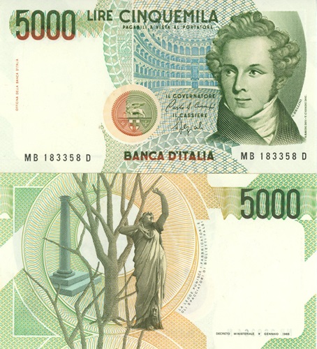 5000 Lire 1988 Taliansko UNC séria MB*D