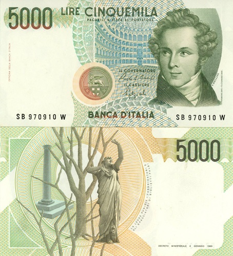 5000 Lire 1988 Taliansko UNC séria SB*W