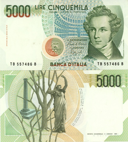 5000 Lire 1988 Taliansko UNC séria TB*B