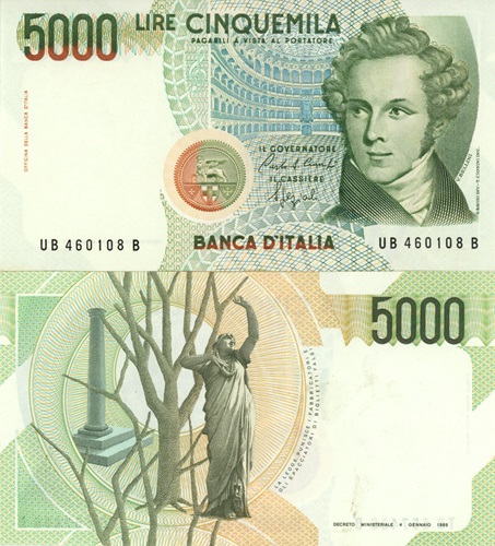 5000 Lire 1988 Taliansko UNC séria UB*B