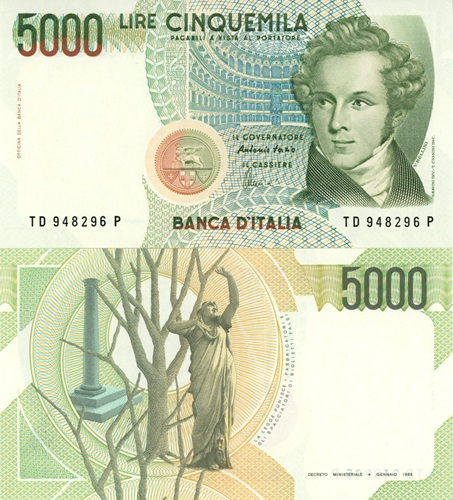 5000 Lire 1996 Taliansko UNC séria TD*P