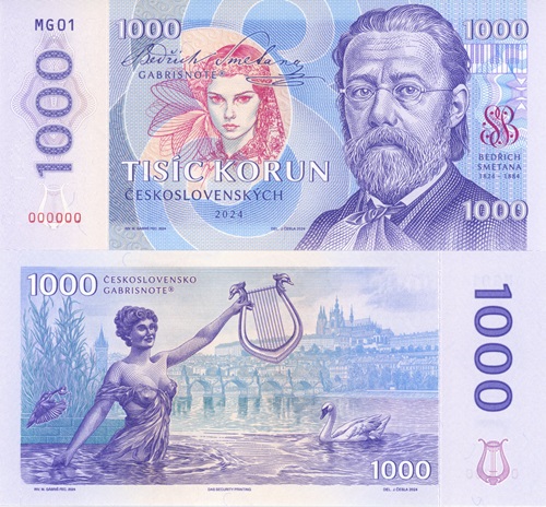 1000 Korún 2024 UNC, Bedřich Smetana séria MG01 anulát