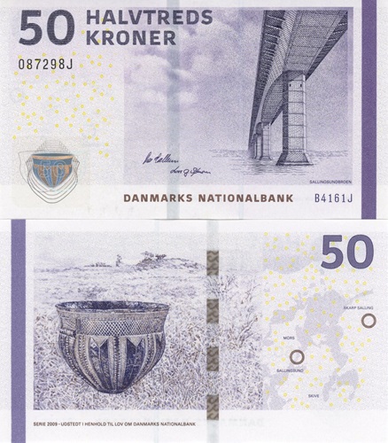 50 Kroner 2016 Dánsko UNC séria B4*J