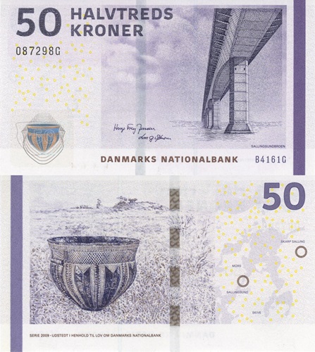 50 Kroner 2016 Dánsko UNC séria B4*G