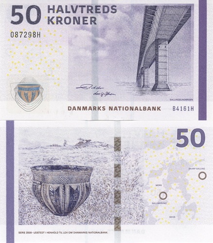 50 Kroner 2016 Dánsko UNC séria B4*H