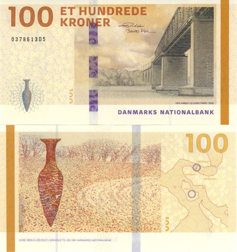 100 Kroner 2020 Dánsko UNC séria D5