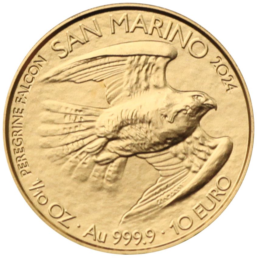 10 Euro 2024 San Maríno BU 1/10 OZ Au, Falco Pellegrino