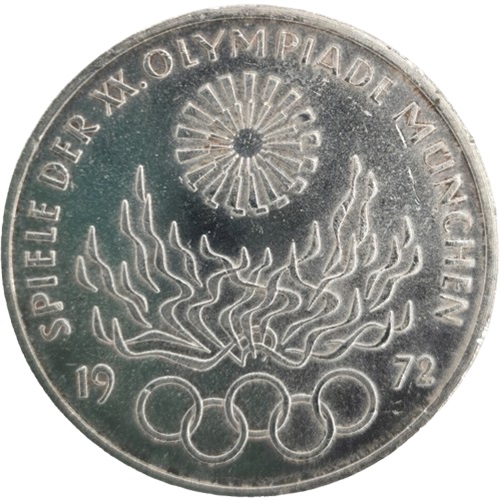 10 Mark 1972 F Nemecko (NSR), Olympic Games, Munich 1972 - Plamene