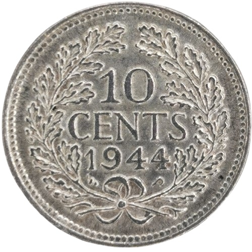 10 Cents 1944 Holandsko, Wilhelmina