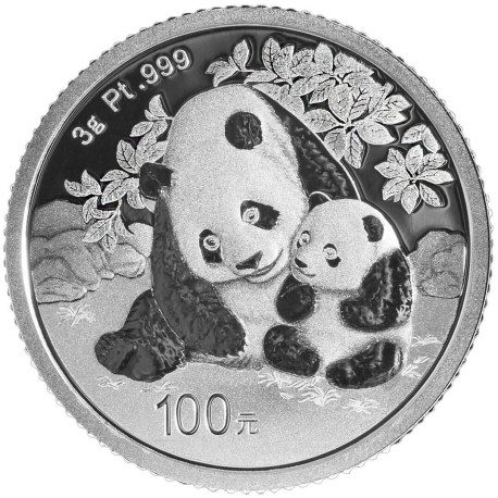 100 Yuan 2024 Čína PROOF 3 g Pt, Panda