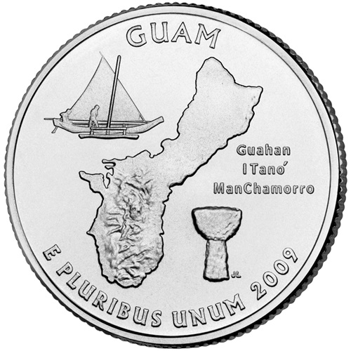 Quarter Dollar 2009 P USA UNC Guam